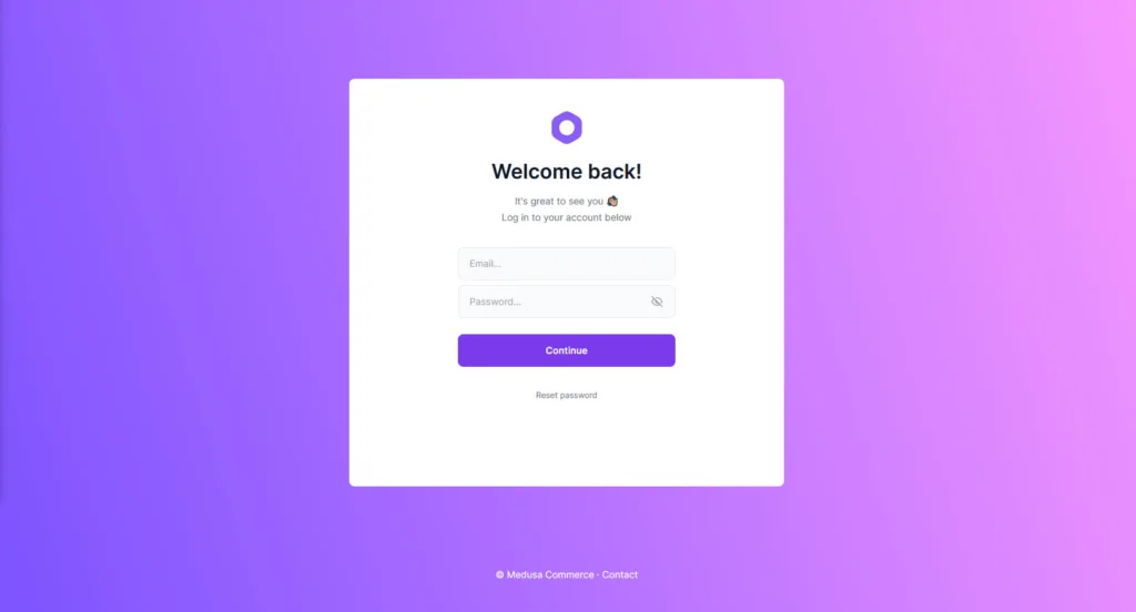 How to build a Medusa Webshop with one command? - Medusa dashbaord